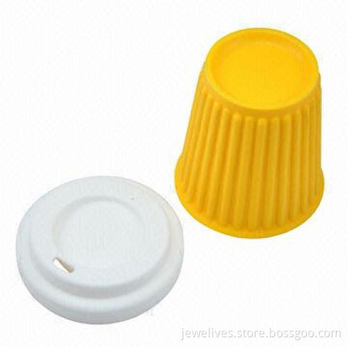 Bright yellow silicone coffee cup